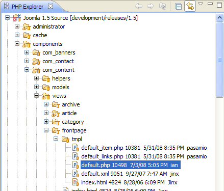 Default php file
