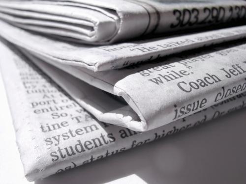 BW Newspaper Stack
